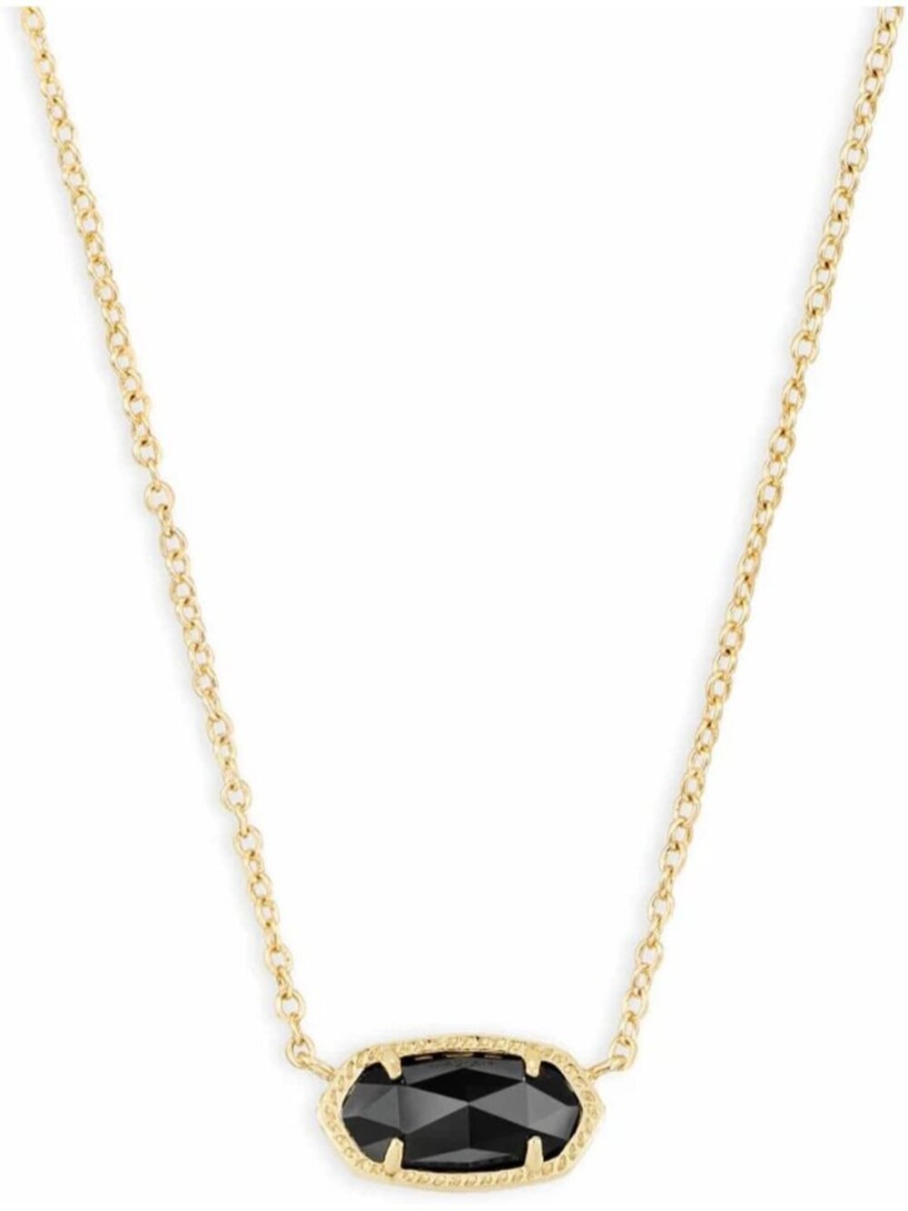 Women's BLACK Curb 14k Gold Plated Elisa Fashion Jewellery Pendant Necklaces